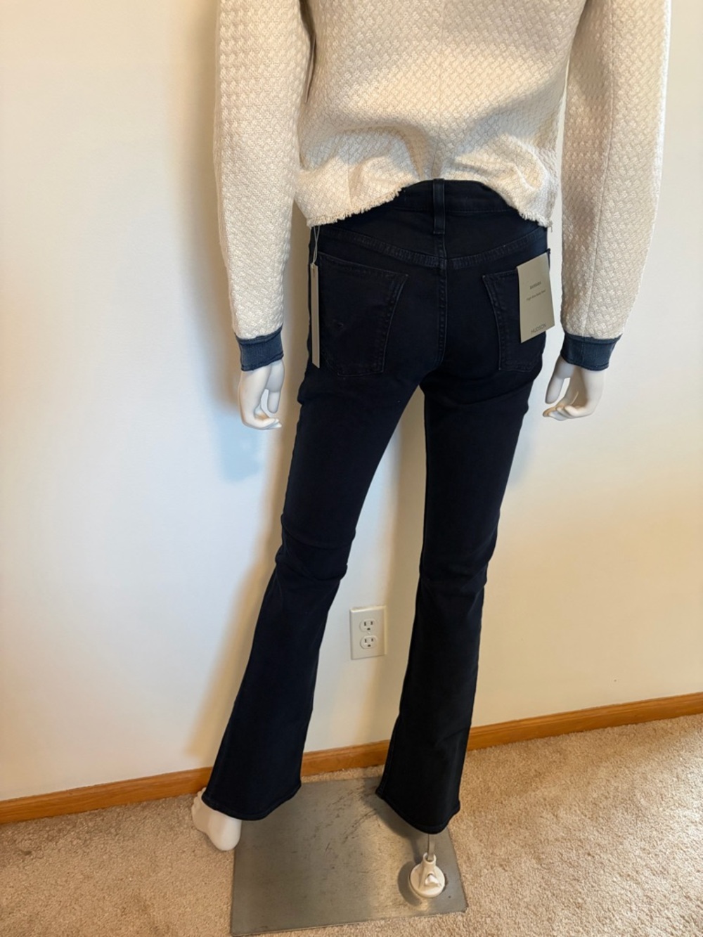 #Hudson Jeans Dark Navy Barbara Baby Boot Jeans with Front Slit. NWT - Picture 7 of 11